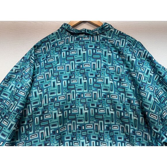 Irvine Park Mens Short Sleeve Henley Shirt Size  4XL Retro Geometric Casual Y2K - Picture 9 of 9